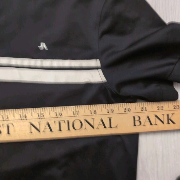 J Lindbergh Polo Mens Medium Black Jlindberg Logo Stripe Breathable - Picture 2 of 4